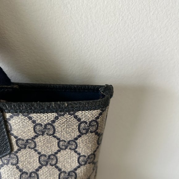 Gucci Monogram Web Tote in Navy Blue - Picture 12 of 16